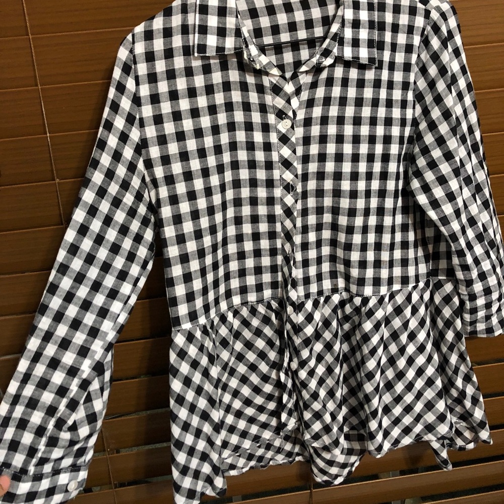 Flannel peplum shirt